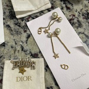 DIOR earrings and JADIOR hair clip